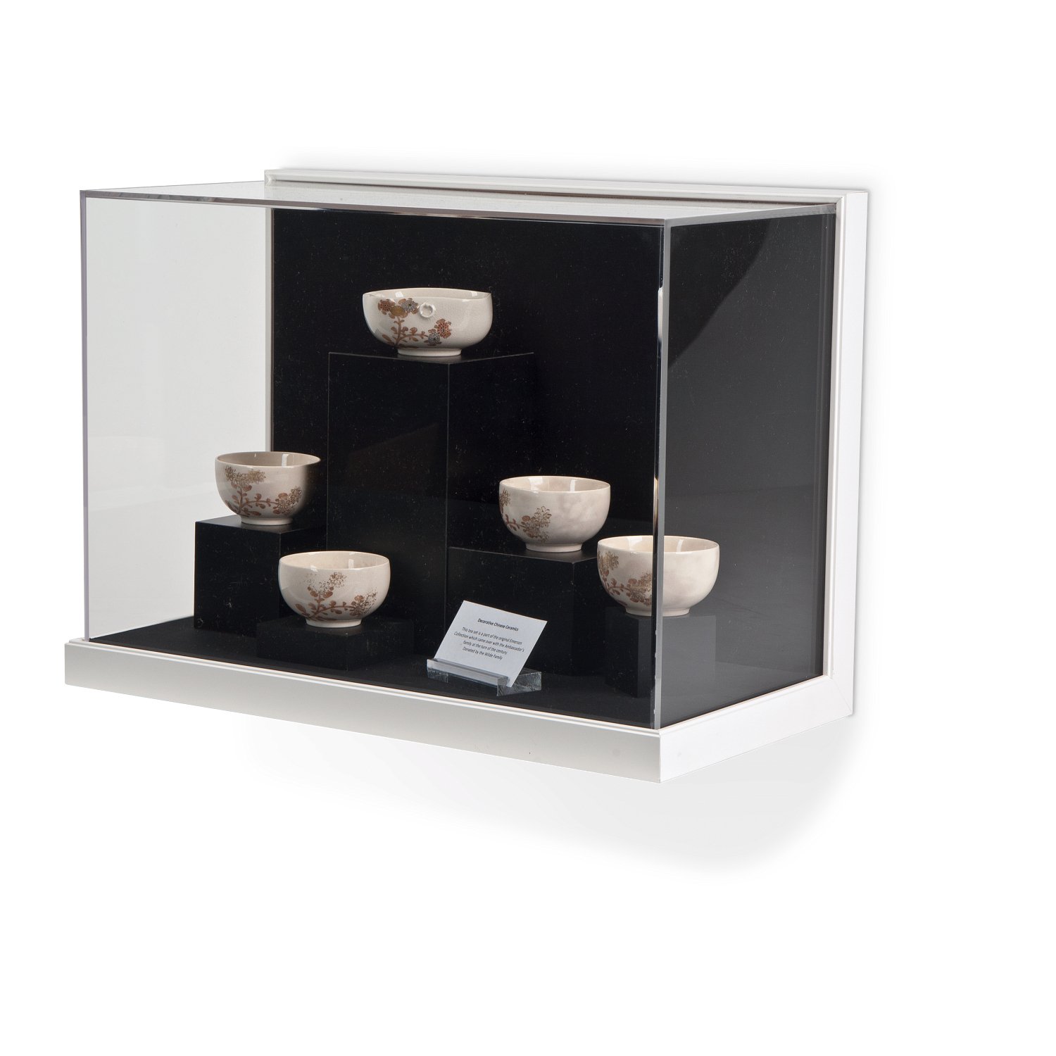 Gaylord Archival® Little Gem Original White Wall-Mount Exhibit Case with Linen-Wrapped Interior