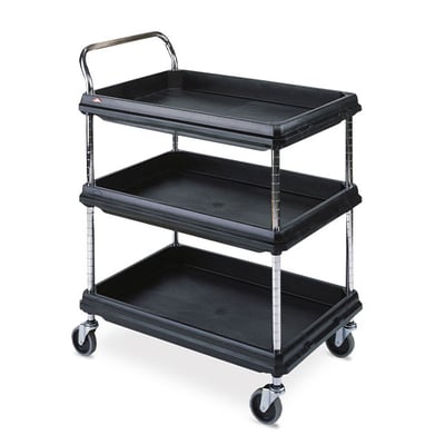 Deep-Ledge Polymer Shelf Utility Cart