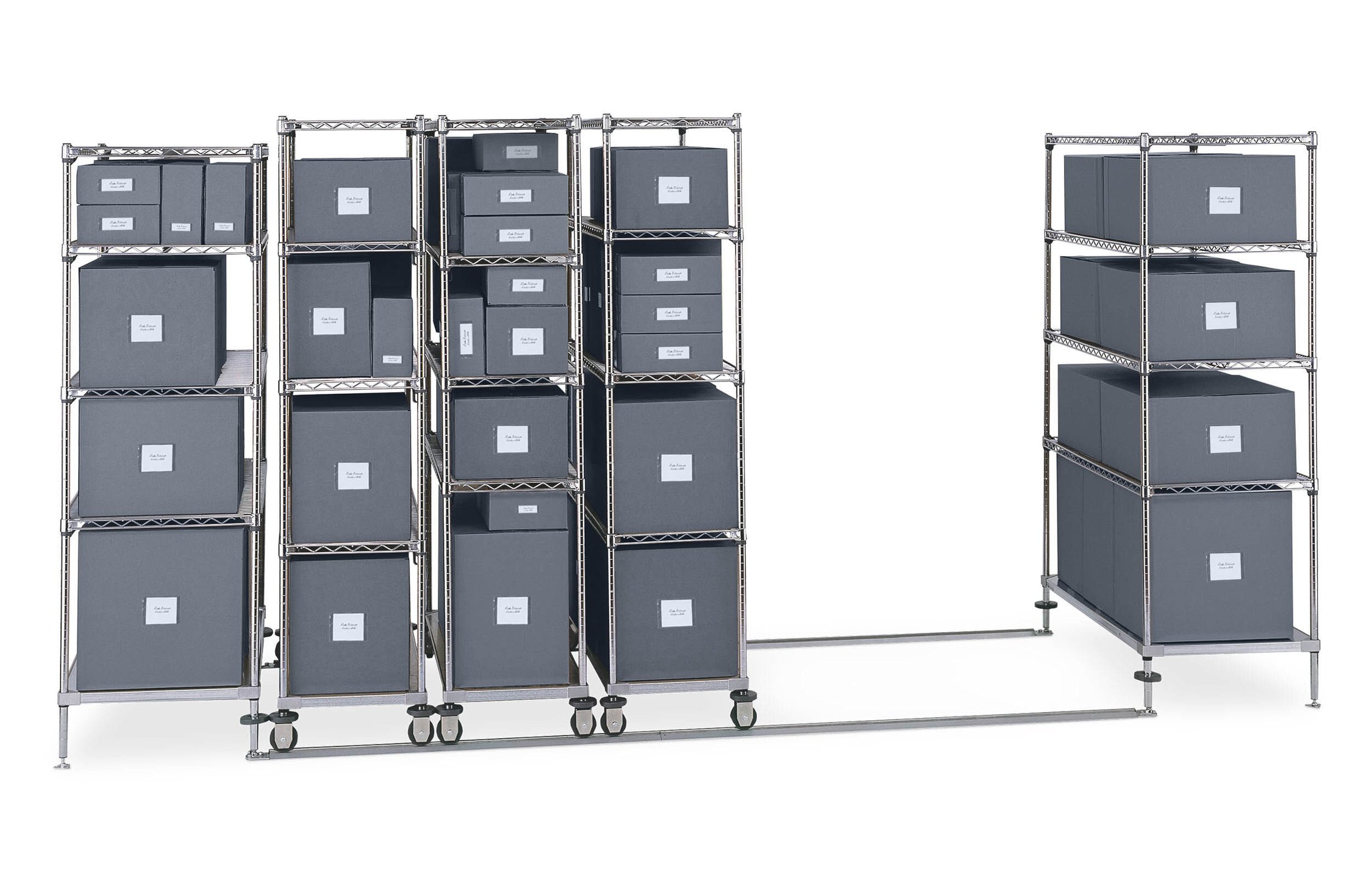 Floor Track High-Density Shelving System