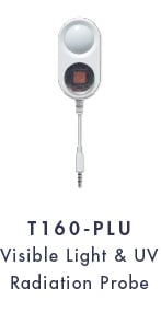   Click to enlarge      Shown with Wi-Fi Data Logger (sold separately)   Testo External Visible Light & UV Radiation Probe