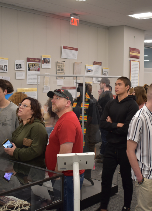 Public viewing the exhibition at the opening gala